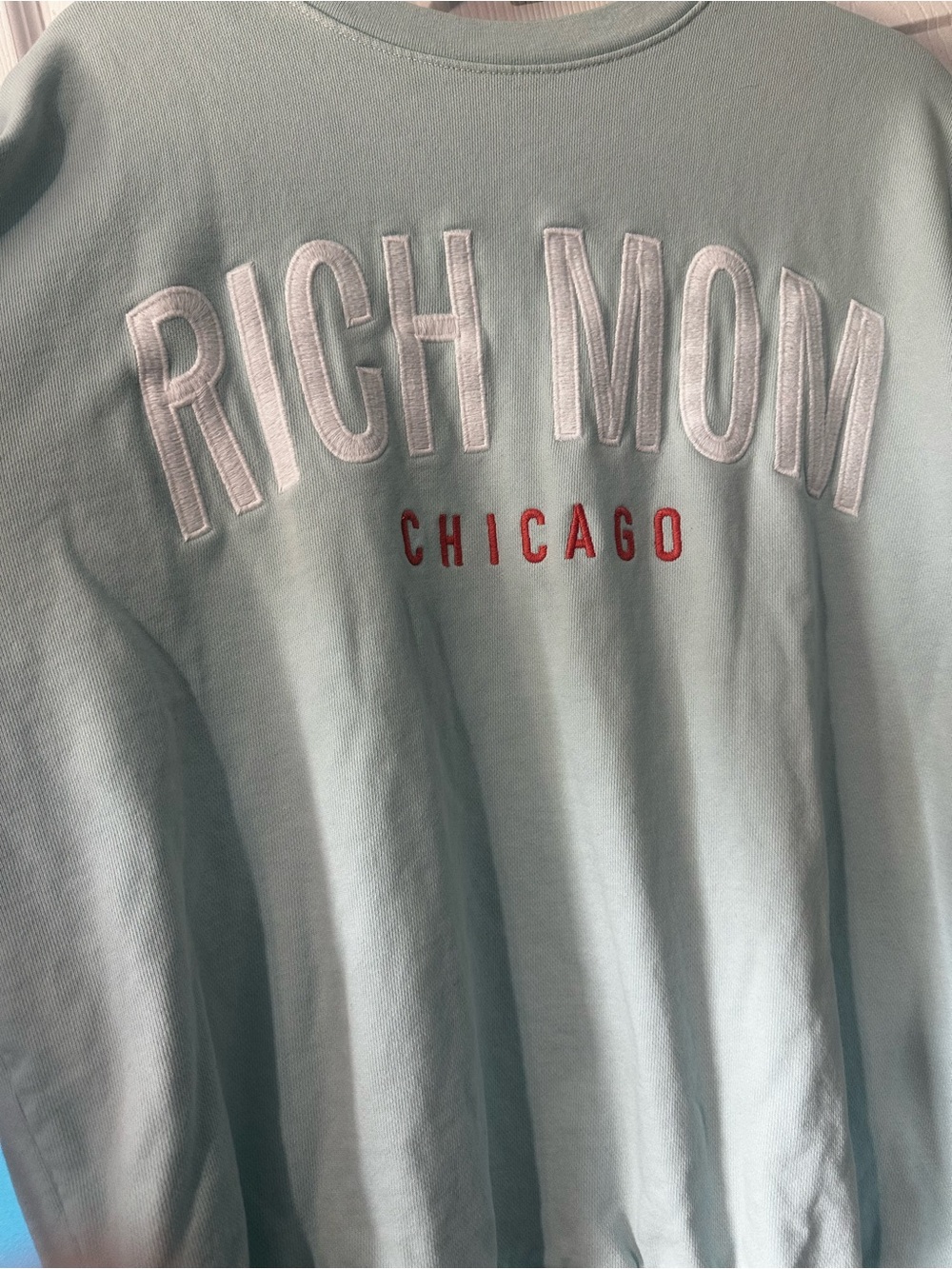 Rich Mom Chicago Mint Green Crewneck Sweatshirt